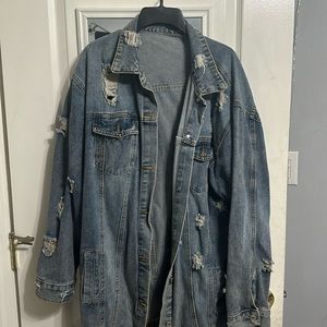 Oversized Distressed Denim Jacket